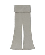 C FOLD BANDING RIBBED FLARE PANTS_OATMEAL