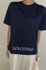 マルチプリンティングTシャツ_ネイビー