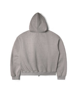 クロップファーフードジップアップ - Grey