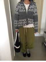 Pudding Nordic Half-Neck Zip-Up (2color)