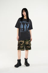 カモ ウォッシング コットン カーゴ ハーフパンツ / Camo Washing Cotton Cargo Half Pants