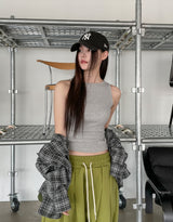 [U-BASIC] Lensi Ribbed Boat Neck Sleeveless
