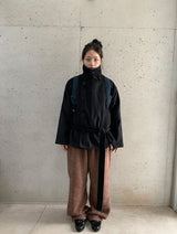 Rimlo Belt Double Button High Neck Coat