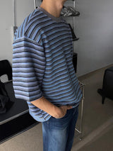 ASCLO クレヨンマルチボーダー半袖Tシャツ (3color)