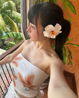 Flower Cropped Printed Tube Top