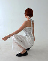 Lace Capri Balloon Wide Pants