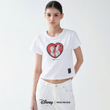 101 DALMATIANS LACE HEART CROP TOP_BLACK