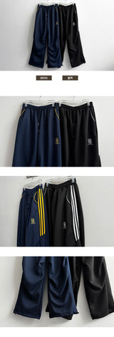 Eight shirring track training wide pants