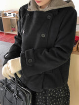 Qudit Quilted Double Short Coat