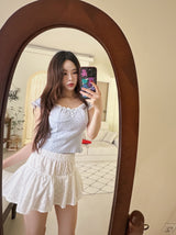 Romance Flower Shirring Sleeveless Top