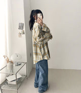 ルールーズフィットチェックシャツ