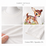 バンビ ラウンド スパンデックス ロングスリーブ Tシャツ