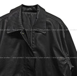 Hazel loose-fit pocket leather jumper