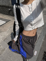 Cami Side Color Matching String Nylon Pants