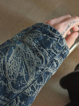ASCLO Jacquard Denim Zipper Jacket (2color)