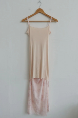 PINK BLOSSOM MESH-OVERLAY FLORAL DRESS