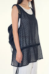Dot sheer layered dress