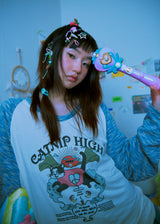 CATNIP HIGH long t-shirt blue