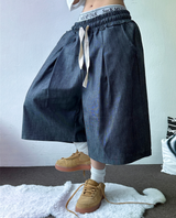 LINEN TWO PINTUCK BERMUDA🩵💙2COLOR 2SIZE