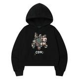 Cat Save The World カーモピクセルアートフードTシャツ (2Color)