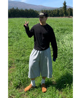 Diagonal Snap Raglan Crop Long Sleeve Tee