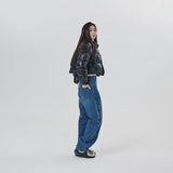 GLOSSY PADDING JUMPER  - BLACK