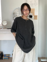 ワッフルボタンオーバーサイズTシャツ (3C)