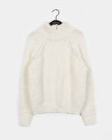 Zickle Loose Fit Half Zip-Up Boukle Knitwear
