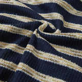 Multi striped knit hoodie / Navy