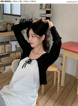 #Wave Ribbon Bolero Knit Cardigan (4color)