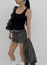 [MADE] Coogie U-Neck Ribbed Sleeveless Top (Built-in Cap)