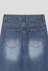 [Unisex] Real stitch semi wide denim pants
