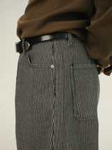FF Stripe Curved Wide Pants