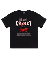 スウィートチェリープリンティングショートスリーブTシャツ ブラック