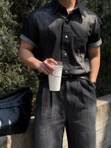 Ever snap muscle-fit denim shirt
