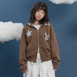 Star Dolphin Check Applique Hood Zip Up