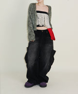 Square pocket balloon fit corduroy pants