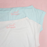 ボクシーレタリングオフショルダーTシャツ