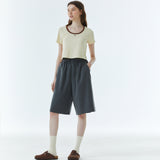 RVS Ringer Cropped T-Shirt Yellow