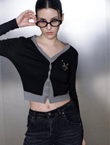 RIEN HEART PATCH LAYERED CARDIGAN