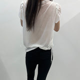 シースルースリムラインTシャツ ホワイト