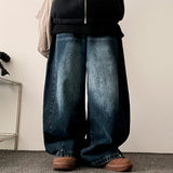 Nad side pin tuck snap wide denim pants