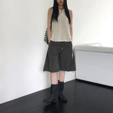 kt サイドスナップボタンナイロンハーフ丈バミューダパンツ