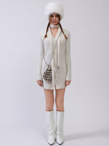 Fluffy Tambourine Chain Bag - Leopard