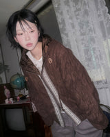 (2color) Bohemian Wrinkle 2-Way Hood Quilted Jumper
