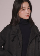 HANDMADE WOOL HALF COAT (Deep Gray)