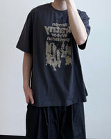 ウィーバー プリント オーバーサイズ ハーフスリーブ Tシャツ