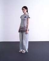 Heartlock Dot Crop T-shirt (Grey)