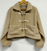 SHEEP FUR SEMI CROPPED TTEOKBOKKI COAT 🤎🤍🧸4COLOR
