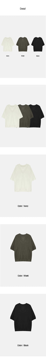 [S/S] Summer v neck half knit (3color)